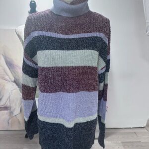 Allie & Rob Multicolor Striped Turtleneck Sweater